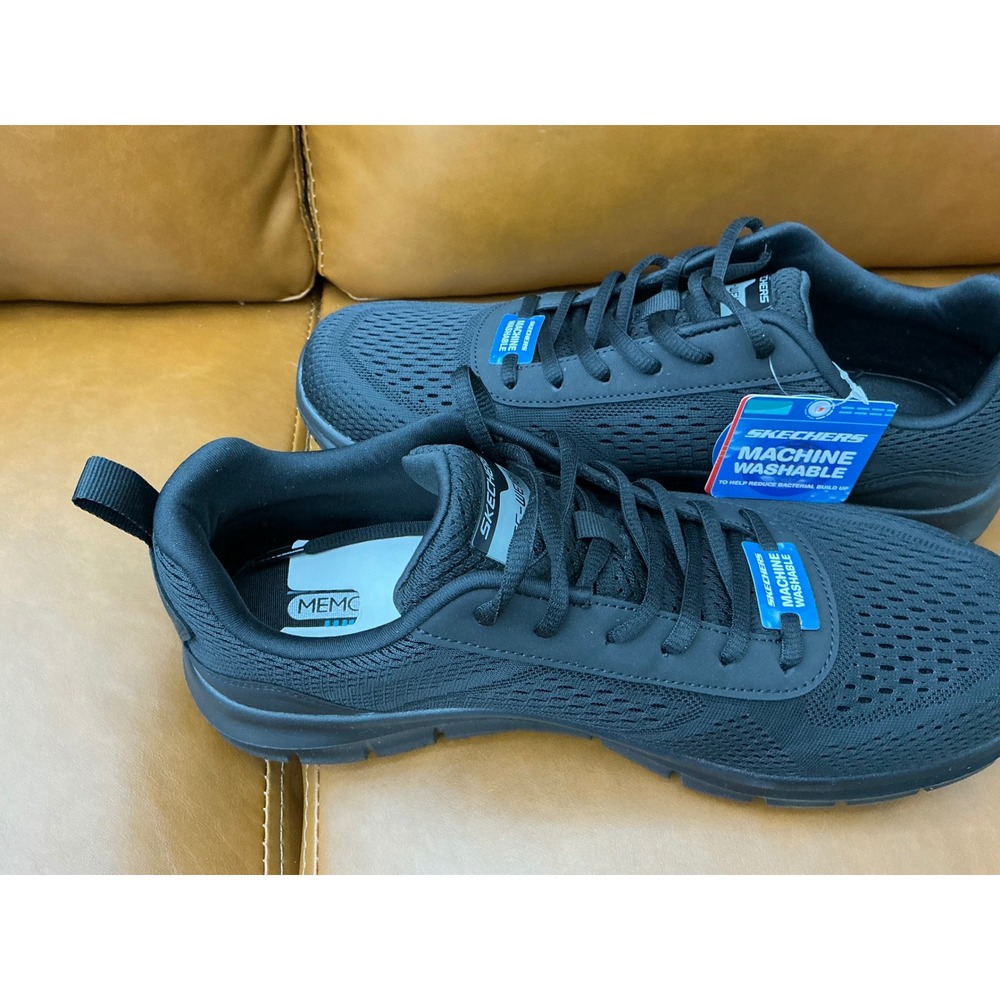Skechers Sport Memory Foam Shoes Mens 10 Black New Lightweight Mesh Sneakers - Picture 7 of 11